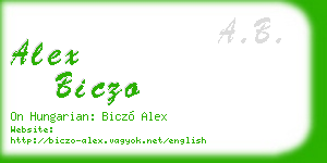 alex biczo business card