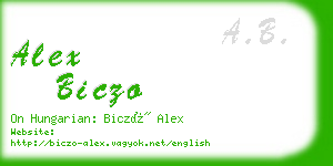 alex biczo business card